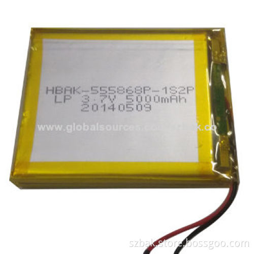 Lithium Polymer Battery Pack with 5,000mAh Capacity, Circuit Module Protection and Wire Leads